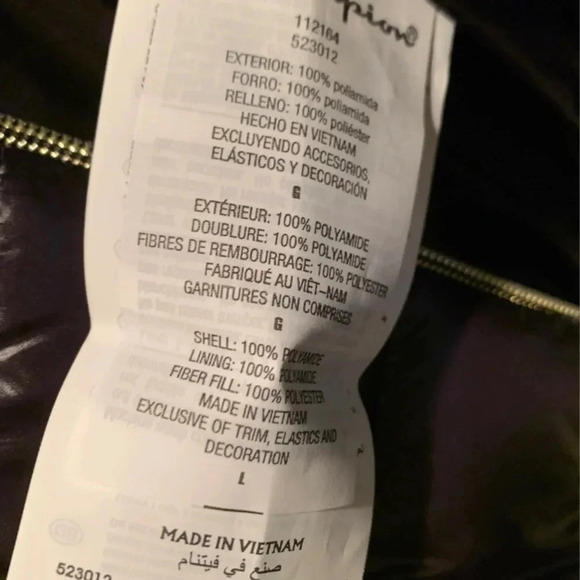 Champion Women’s Puffer Coat Tech Fill Black Size Large New - Picture 9 of 9